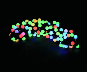 【LED】【無限変色】【ライト】【ストレート】LEDグローブストリングライト【RGB】【17】【レインボー】【ボールライト】【100球】【拡散