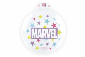 【マーベルキャラクター】丸型ミラーとブラシ【ロゴパープル】【MARVEL】【マーベル】【ヒーロー】【アニメ】【鏡】【ミラー】【かがみ】