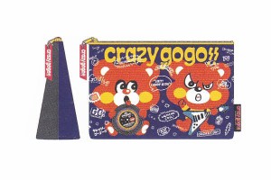【crazy gogo！！】平ポーチ【クレイジーゴーゴー】【クマ】【ベアー】【crazygogo】【文房具】【学校】【勉強】【ペンケース】【筆箱】