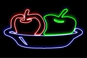【ネオン】フルーツ【果物】【くだもの】【リンゴ】【りんご】【林檎】【食べ物】【野菜】【電飾】【LED】【ライト】【サイン】【neon】