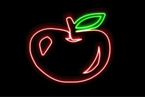 【ネオン】りんご【2】【リンゴ】【林檎】【果物】【フルーツ】【BAR】【バー】【ネオンライト】【電飾】【LED】【ライト】【サイン】【n