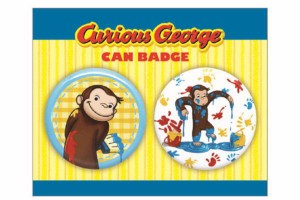 【日本製】【おさるのジョージ】缶バッジセット【ペンキ】【ジョージ】【ひとまねこざる】【Curious George】【絵本】【アニメ】【ユニバ