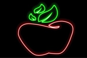 【ネオン】りんご【5】【リンゴ】【林檎】【果物】【フルーツ】【くだもの】【BAR】【バー】【ネオンライト】【電飾】【LED】【ライト】