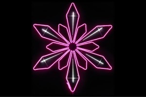 【ネオン】【イルミネーション】フロークリスタル【ピンク】【クリスタル】【雪】【結晶】【スノー】【LED】【ネオンライト】【ライト】