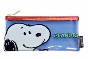 送料無料  スヌーピー  SNOOPY クリアポーチ フェイス  ピーナッツ  ウッドストック  すぬーぴー  アニメ  キャラクター  70周年  文房具