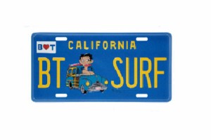 【アメリカン雑貨】【BettyBoop】CMプレート【BT-SURF】【Betty LICENSE PLATE】【BETTY】【ベティ】【ベティブープ】【ベティちゃん】【