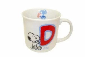 【スヌーピー】【SNOOPY】 イニシャルマグ【D】 【ピーナッツ】【ウッドストック】【すぬーぴー】【アニメ】【キャラクター】【イニシャ