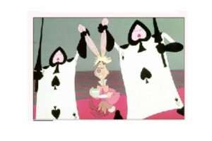 【ディズニーキャラクター】ポストカード【3月うさぎとトランプ兵】【不思議の国のアリス】【アリスインワンダーランド】【ディズニー】