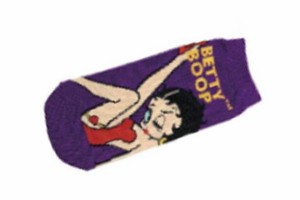 スモBTSOC141J　【アメリカン雑貨】【BettyBoop】【ベティ・ブープ】キャラクターソックス【パープル】【ロゴ】【ベティ】【ベティブープ