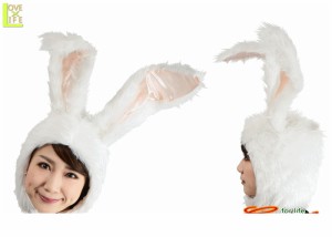 もふもふうさたん 白ウサギ　ラビット　うさぎ　かぶりもの　仮装　パーティ　もふもふ素材のかわいいかぶりもの♪☆AOIコレクションのコ
