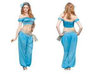 アラビアン プリンセスアラビア　ダンス　インド　仮装　コスプレ　鮮やかなアクアカラーのドレス☆AOIコレクションのコスプレ♪コスチュ