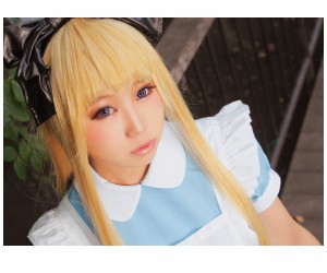 耐熱アニメＷＩＧ ストレートロング　ゴールドウィッグ　カツラ　 ハイクオリティーな本格コスプレ用耐熱ウイッグ☆AOIコレクションのコ