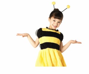 キッズ　ワンダーハッチガールL　ミツバチ　ハチ　蜂　ハロウィン　コスプレ　コスチューム　衣装　仮装　かわいい