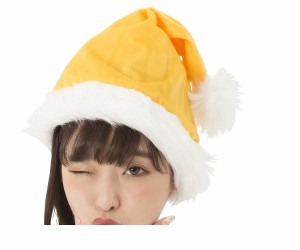 グッズ　サンタ帽子イエロー　アイテム　小物　サンタ　パーティ　クリスマス　コスプレ　コスチューム　衣装　仮装　かわいい