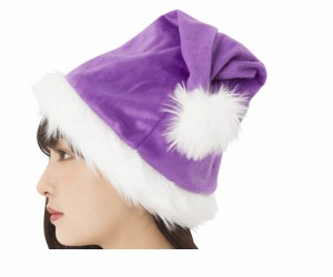 グッズ　サンタ帽子パープル　アイテム　小物　サンタ　パーティ　クリスマス　コスプレ　コスチューム　衣装　仮装　かわいい