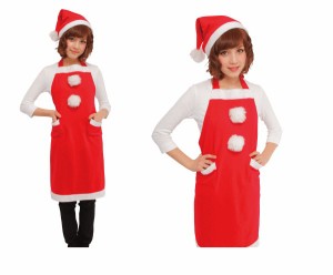 UNISEX　サンタエプロンセットサンタ　クリスマス　コスプレ　コスチューム　衣装　仮装　パーティ　かわいい