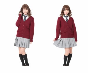 レディ　Teens Ever　カーディガンエンジ　セーター　女子高生　制服　ハロウィン　コスプレ　コスチューム　衣装　仮装　集団仮装　かわ