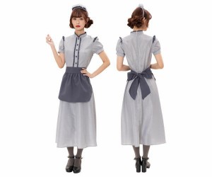 レディ　クラシックロングメイドメイド　メイド服　制服　ガール　ハロウィン　衣装　仮装　コスプレ　コスチューム　イベント　宴会　パ