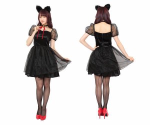 レディ　ブラックキャットキャット　ねこ　ネコ　猫　ネコちゃん　ガール　レディース　ハロウィン　衣装　仮装　コスプレ　コスチューム