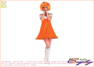 【レディ】【16R517】パンプキン スパイス ドレス【かぼちゃ】【仮装】【パーティ】【ハロウィン】末広がりなレトロ感のあるドレス♪☆当