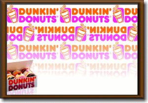 ダンキンドーナツ【Dunkin' Donuts】【Mサイズ】大き目のイラスト ピクチャーフレーム！インテリアにどうぞ♪アメリカの香りがする商品を