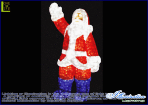 【LEDモチーフ】【20 】LED　クリスタル　サンタクロース【Ａ】【サンタ】【3D】ハイクオリティーシリーズのサンタ♪全身にコーティング