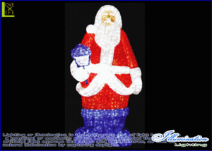 【LEDモチーフ】【20 】LED　クリスタル　サンタクロース【B】【サンタ】【3D】ハイクオリティーシリーズのサンタ♪全身にコーティング加