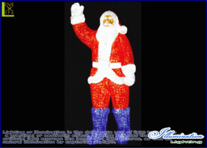 【LEDモチーフ】【20 】LED　クリスタル　サンタクロース【C】【サンタ】【3D】ハイクオリティーシリーズのサンタ♪全身にコーティング加