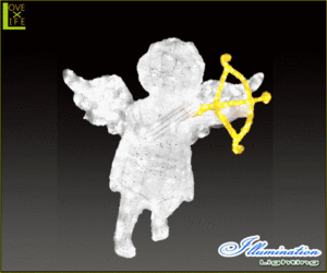 【イルミネーション】【大型商品】LEDクリスタルキューピットボウ【天使】【キューピット】【エンジェル】【3D】【クリスマス】【イルミ