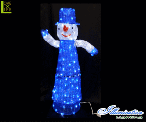 【LED】【3D】【モチーフ】【L3D(C)301】LED スタンド トール スノーマン【スノーマン】【立体】【雪だるま】【スノー】ノッポのスノーマ
