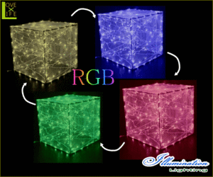【LED】【無限変色】【WP】【RGB】LED クリスタルボックス【箱】【サイコロ】【スクエア】【四角】【正方形】【ボックス】【イルミネーシ
