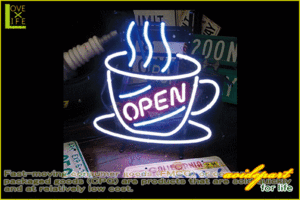 【アメリカン雑貨】ネオン サイン【CAFE OPEN】【アメリカ雑貨】【ネオンライト】【電飾】【BAR】【インテリア】【アメリカ】【USA】【か