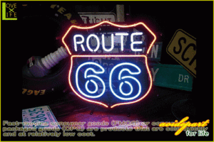 【アメリカン雑貨】ネオン サイン【ROUTE 66】【アメリカ雑貨】【ネオンライト】【電飾】【BAR】【インテリア】【アメリカ】【USA】【か