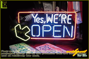 【アメリカン雑貨】ネオン サイン【YES WE'RE OPEN】【アメリカ雑貨】【ネオンライト】【電飾】【BAR】【インテリア】【アメリカ】【USA