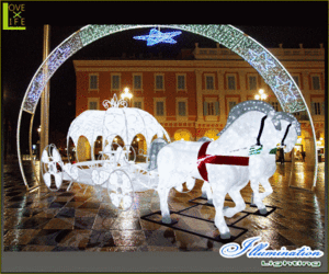 【イルミネーション】LED クリスタルグロー プリンセスの馬車【馬車】【3D】【大型用品】【クリスマス】【イルミネーション】【電飾】【