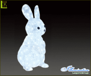 【LED】【イルミネーション】【大型商品】LEDクリスタル ウサギ【ラビット】【アニメ】【絵本】【3D】【キュート】【置物】【アニマル】