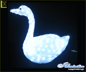 【イルミネーション】LED クリスタル 白鳥【スワン】【動物】【アニマル】【鳥】【置物】【3Ｄ】【装飾】【飾り】【アート】【輝き】【電