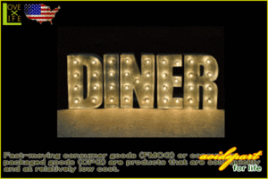 【アメリカン雑貨】サインウィズライト【DINER】【インパクトサインライト】【電飾】【看板】【立体】【サイン】【店舗】【雑貨】【イン