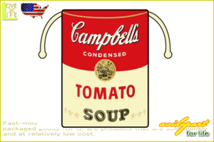 【アメリカン雑貨】コットン巾着【Campbells】【キャンベル】【袋】【入れ物】【小物入れ】【巾着】【生活雑貨】【ランチBOX】【子供】【