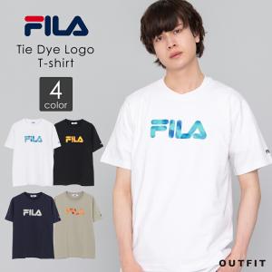 FILA フィラ タイダイ風プリントTシャツ メンズ 半袖 ロゴ 無地 シンプル 綿100% コットン おしゃれ ブランド スポーツ カジュアル トッ