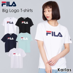 FILA フィラ Tシャツ レディース 半袖 おしゃれ 可愛い 人気 スポーツ ブランド カットソー 女性 トップス シンプル ロゴ 黒 白 fl1791 o