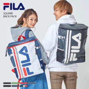 FILA フィラ リュック メンズ レディース 防水 撥水 通勤 通学 ブラック ホワイト ネイビー 大容量 22L a4 a3 ボックス型 バックパック 