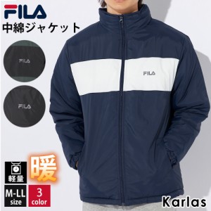 FILA フィラ 中綿ジャケット メンズ ボリュームネック アウター ブルゾン ジャンパー スポーツブランド 軽量 保温 防寒 黒 紺 カーキ M L