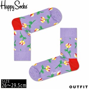 HappySocks ハッピーソックス メンズ 靴下 クルー丈 クルーソックス 総柄 派手 花柄 カラフル ソックス ユニセックス 男性 紳士 綿混 か