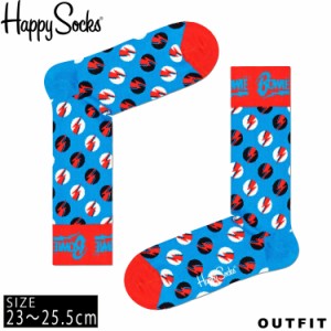 HappySocks ハッピーソックス レディース 靴下 クルー丈 クルーソックス 総柄 派手 カラフル ソックス ユニセックス 女性 綿混 かわいい 