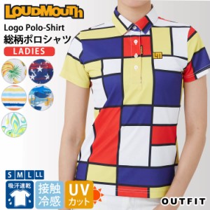 Loudmouth ラウドマウス ゴルフ ゴルフウェア ポロシャツ レディース 半袖 シャツ デザインシャツ トップス 総柄 派手柄 吸汗 速乾 UVカ