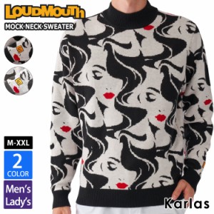 LOUDMOUTH ラウドマウス メンズ レディース セーター  ゴルフウェア ブランド 秋 冬 ロゴ モックネック プルオーバー トップス 防寒 大き