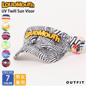 Loudmouth ラウドマウス ゴルフウェア サンバイザー メンズ レディース ゴルフ バイザー ロゴ 刺繍  総柄 派手柄 派手 ハデ柄 紫外線対策