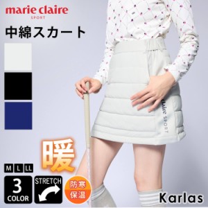 marie claire GOLF マリクレール ゴルフウェア スカート レディース ミニスカート 中綿入り ウエストゴム ストレッチ 伸縮性 防寒 防風 