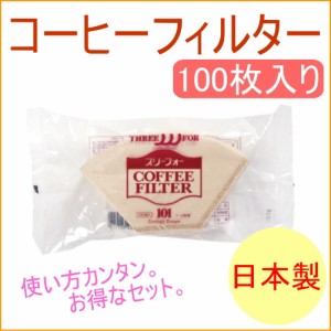 コーヒーフィルター 無漂白 1〜2人用 100枚入り （EB-101） 日本製 コーヒーメーカー ハンドドリップ